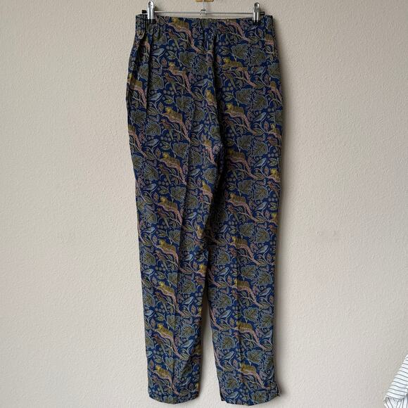 J.Crew 100% Silk Easy Pant in Botanical Cheetah Print Size 2 - Picture 3 of 7